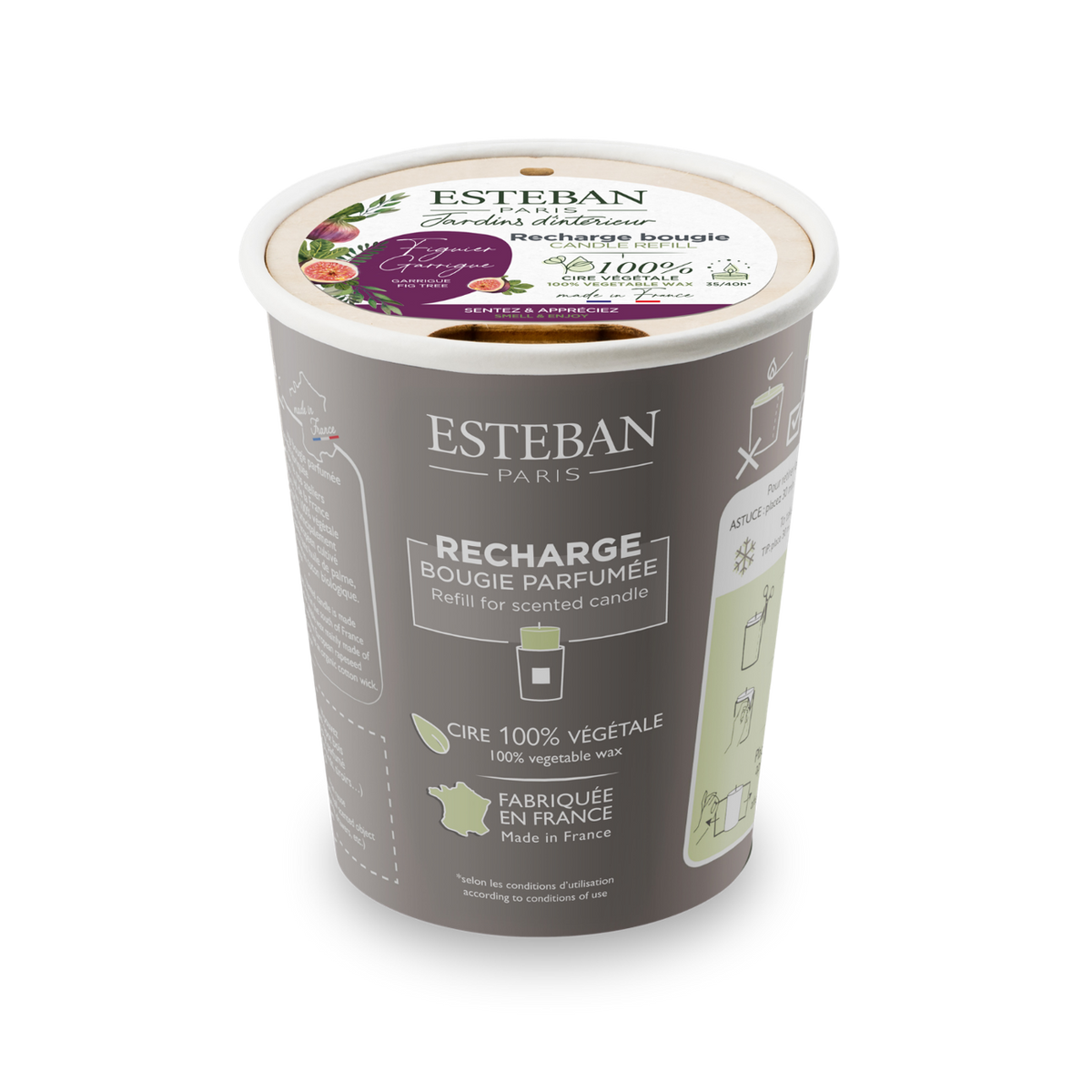 Scented candle refill - Fig Tree Garrigue - 180g