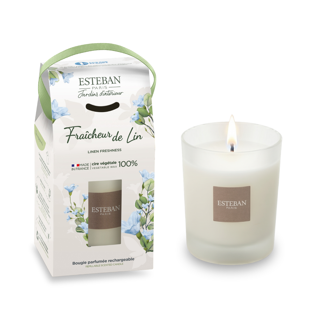Initial scented candle - Linen Freshness - refillable - 180g