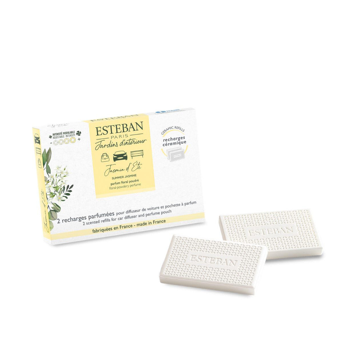 Recharge pour diffuseur de voiture & pochette à parfum - Jasmin d’Été