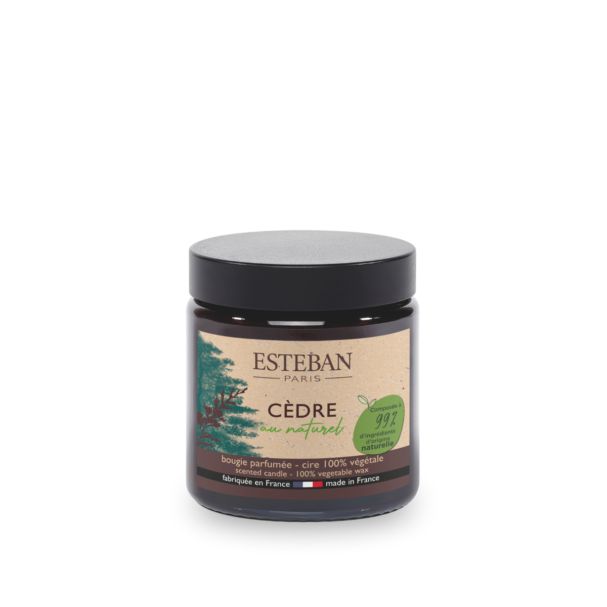 Bougie parfumée pommadier - Cèdre au naturel - 90g