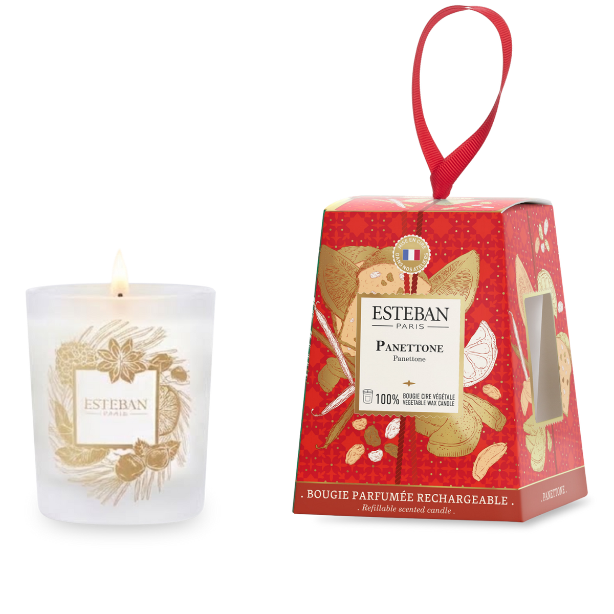 Scented candle - Panettone - limited Christmas edition - refillable - 180g