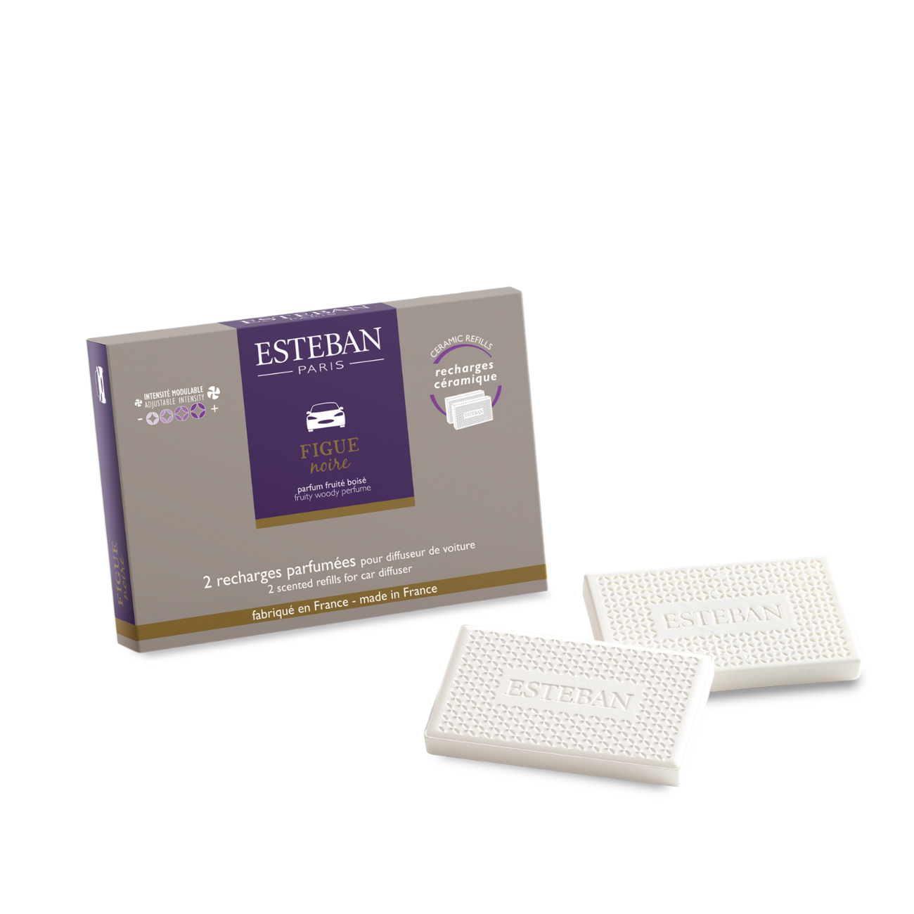 Recharge pour diffuseur de voiture & pochette à parfum - Figue Noire