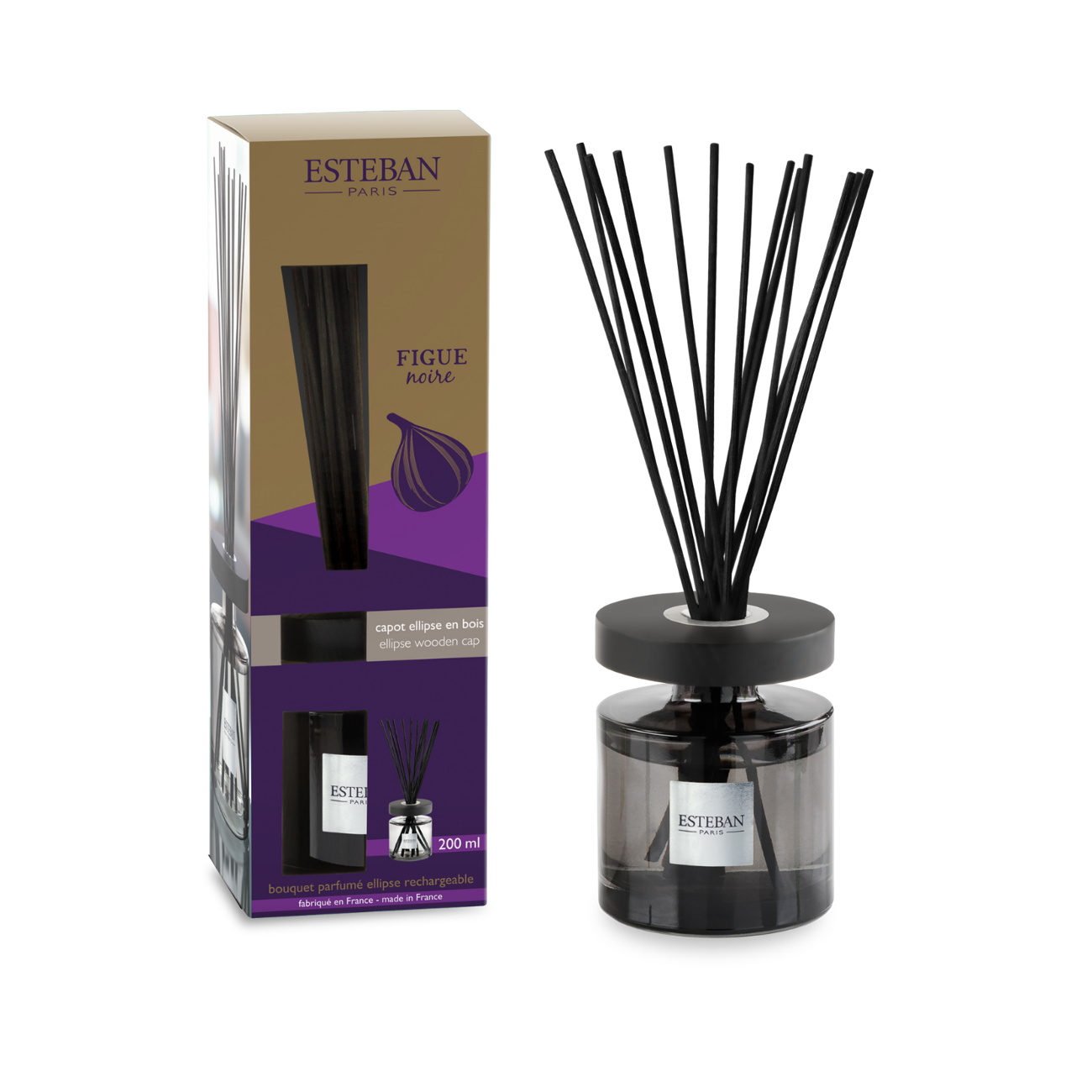Ellipsvormig geurboeket - Zwarte vijg - navulbaar - 200ml