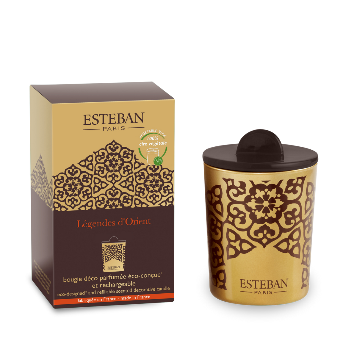 Scented decorative candle - Légendes d'Orient - refillable - 180g