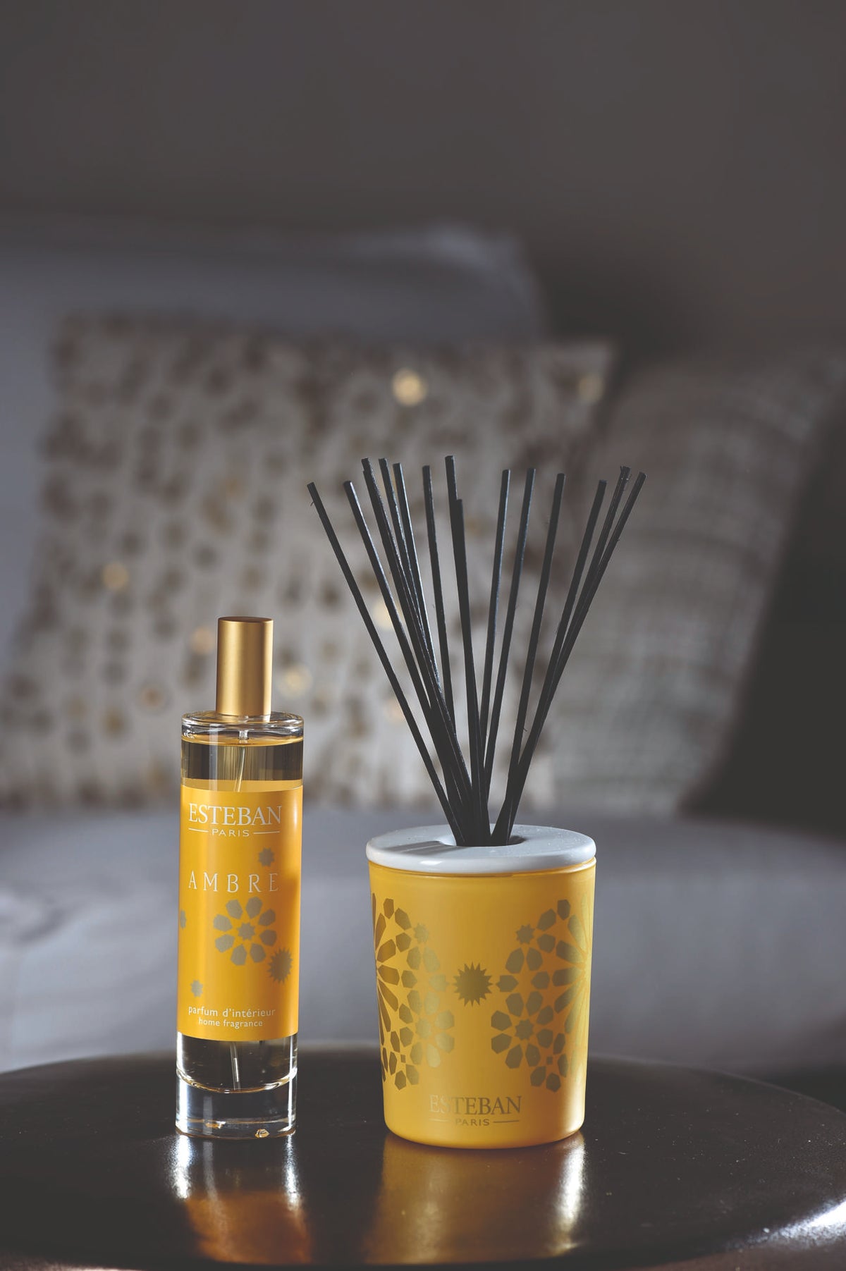 Diffuseur de parfum et parfum d’intérieur Ambre Estéban Paris aux notes chaleureuses
