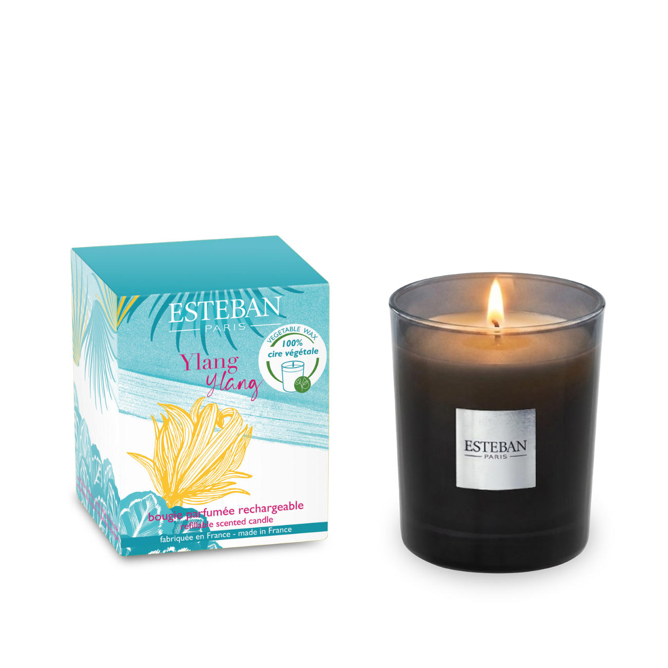 Initial scented candle - Ylang Ylang - refillable - 180g
