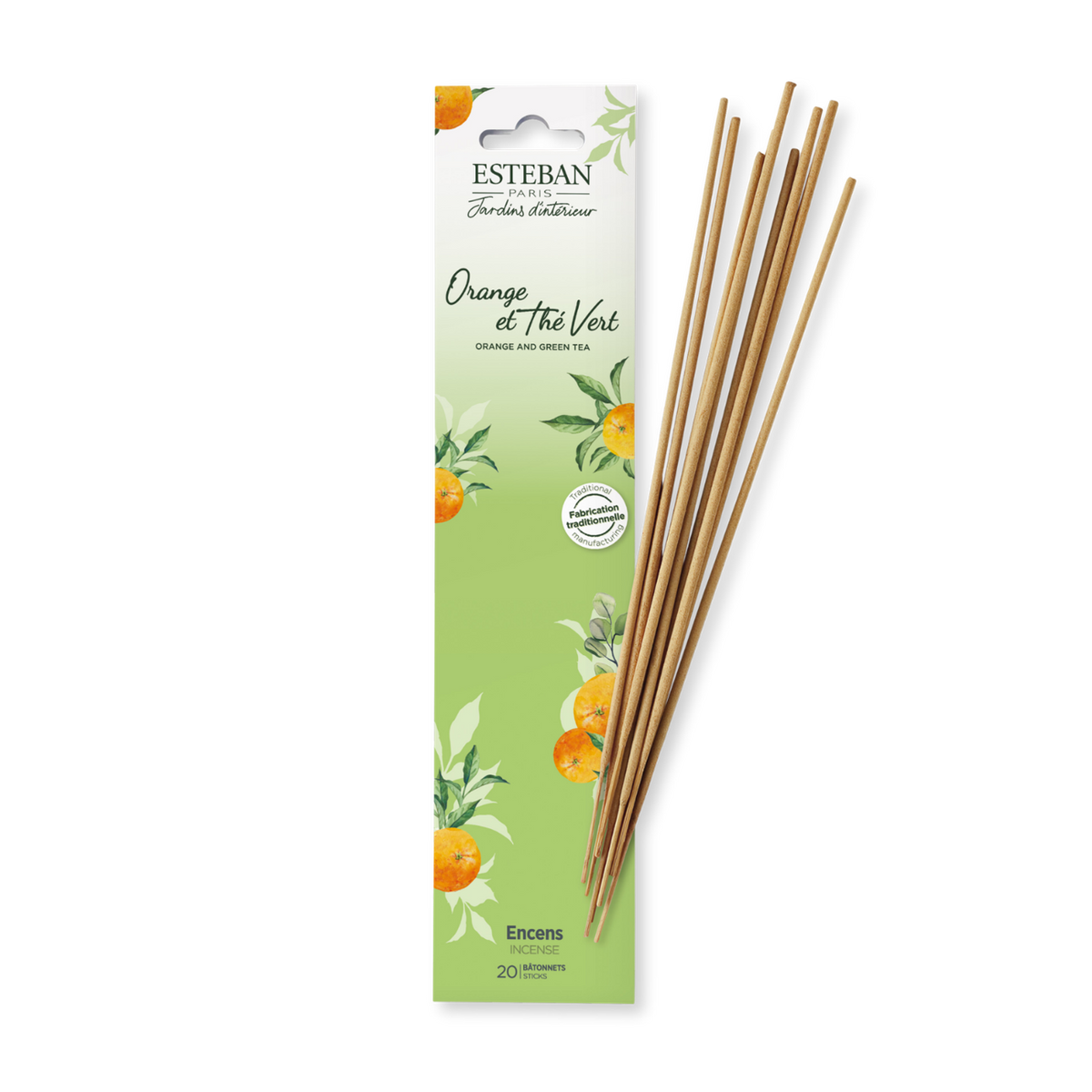 Indiase wierook - Sinaasappel en groene thee