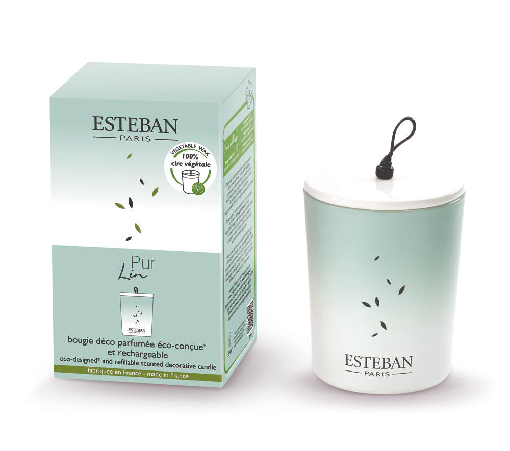 Scented decorative candle - Pur Lin - refillable - 180g