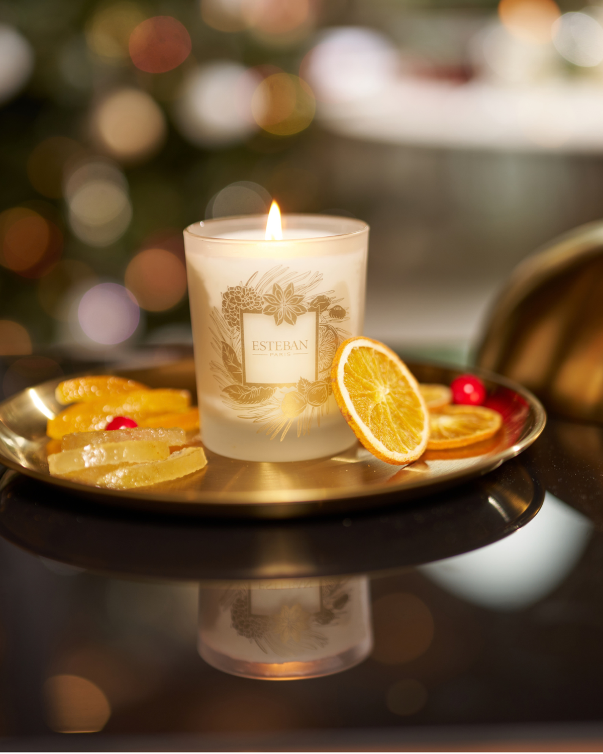 Natural scented candle - Lemon & Candied Fruit - limited Christmas edition - refillable - 180g