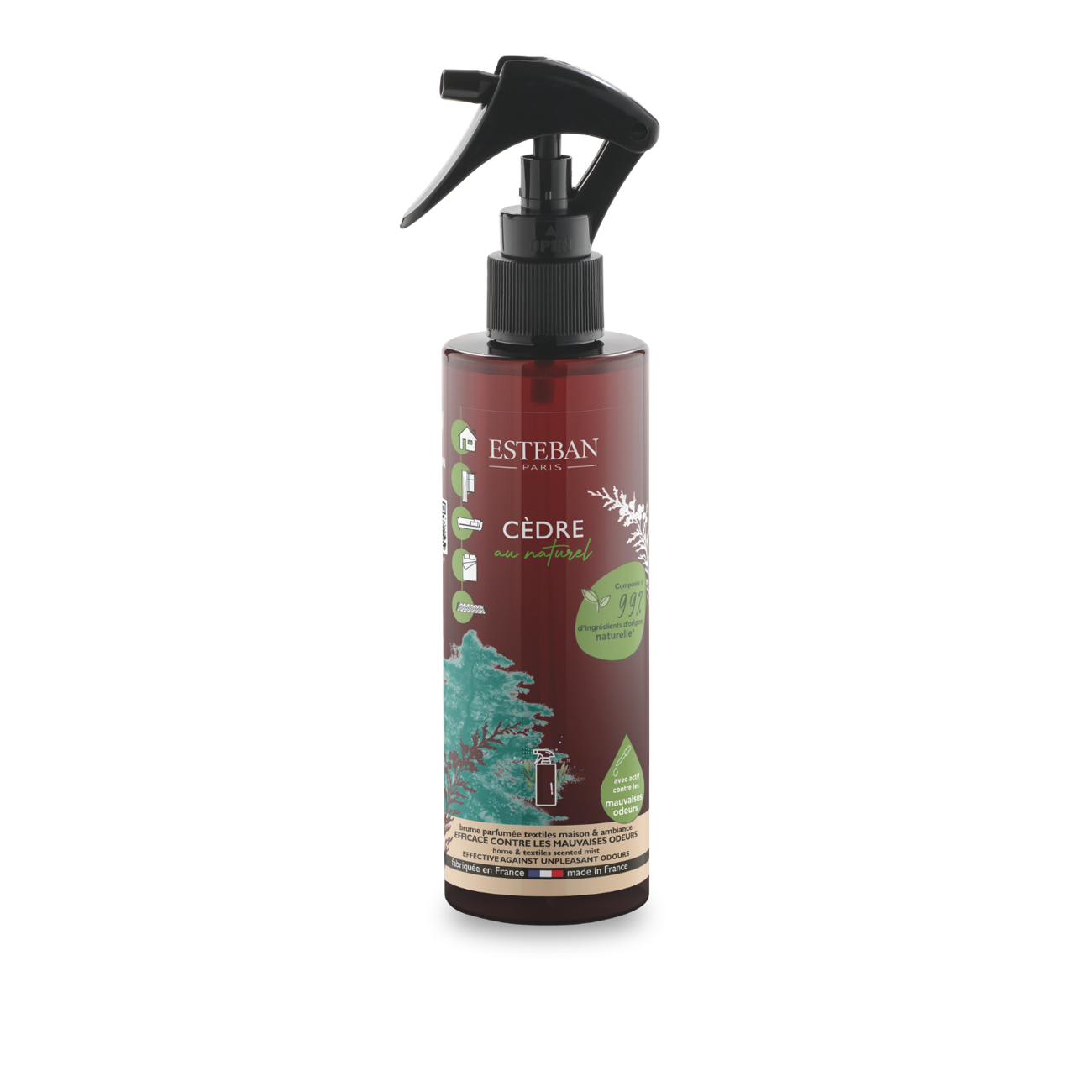 Brume anti-odeurs - Cèdre au naturel - Ménage chic - 200ml