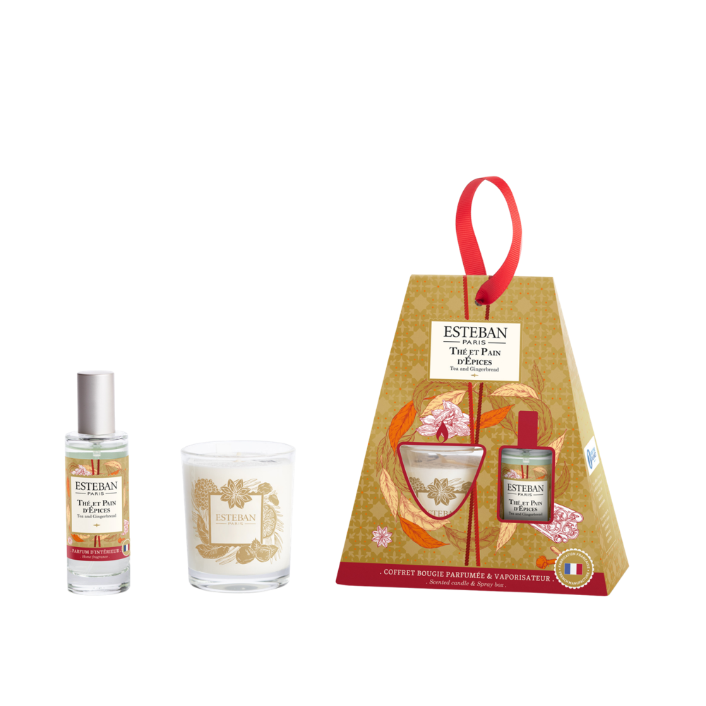 Gift Set - 30ml Spray Bottle & 70g Scented Candle - Tea & Gingerbread - Limited Christmas Edition - 30ml / 70g