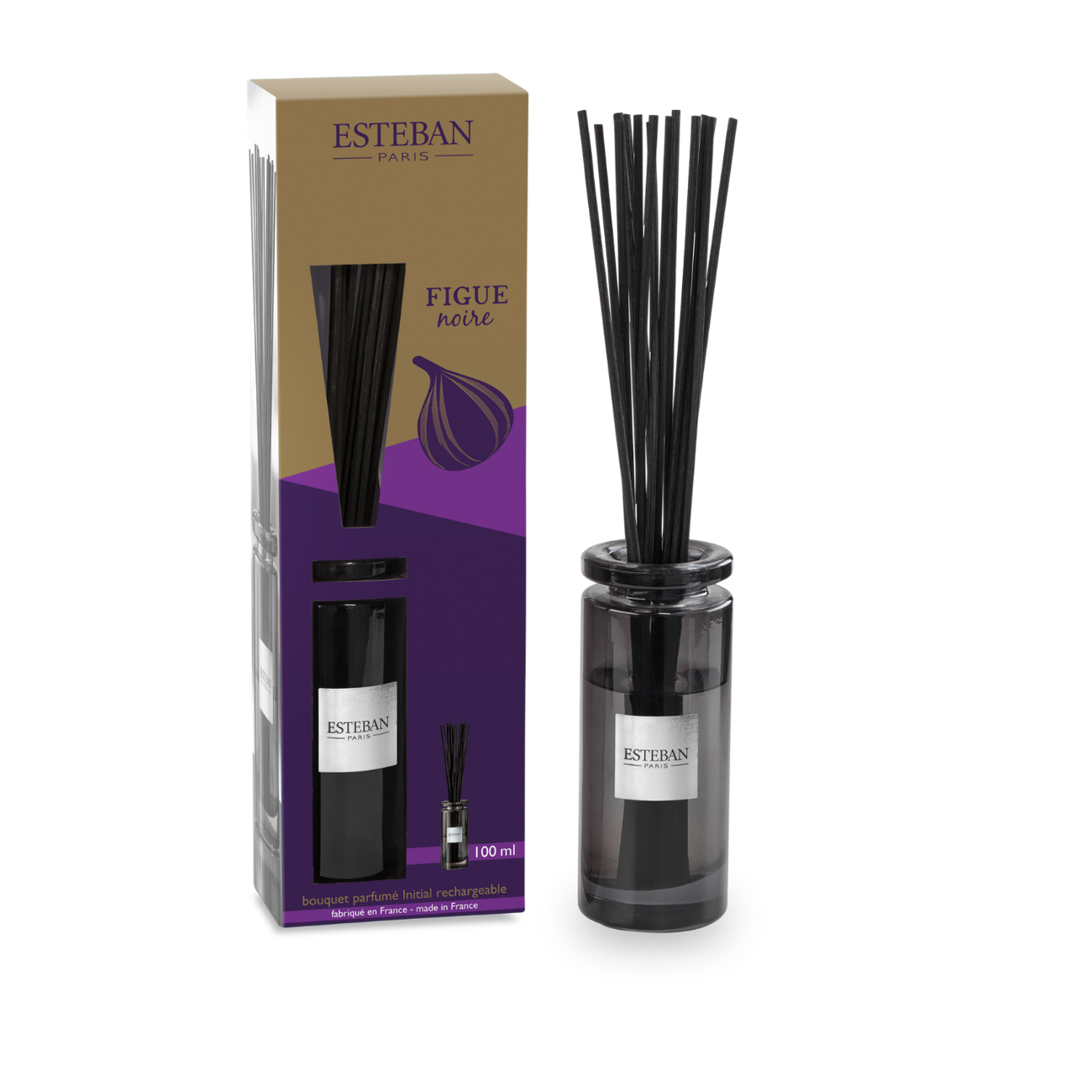 Initiale-geurstokjes - Zwarte vijg - navulbaar - 100ml