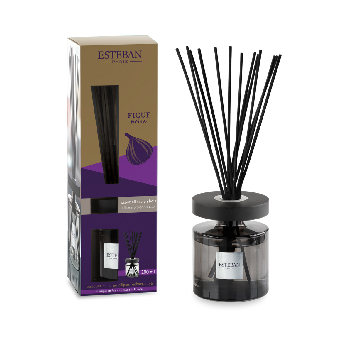 Ellipsvormig geurboeket - Zwarte vijg - navulbaar - 200ml