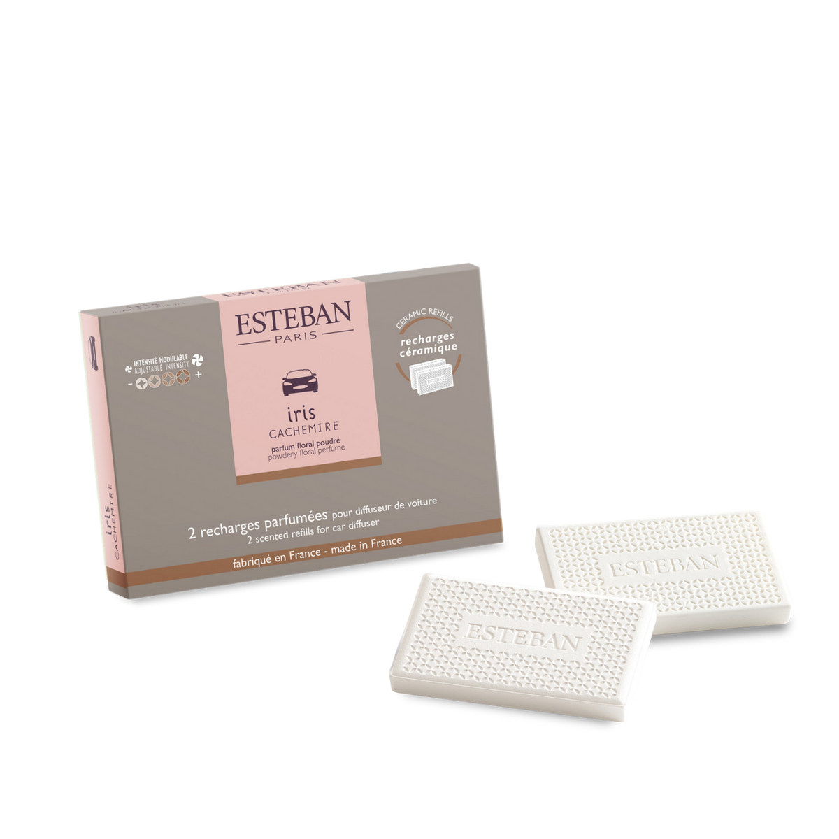 Recharge pour diffuseur de voiture & pochette à parfum - Iris Cachemire