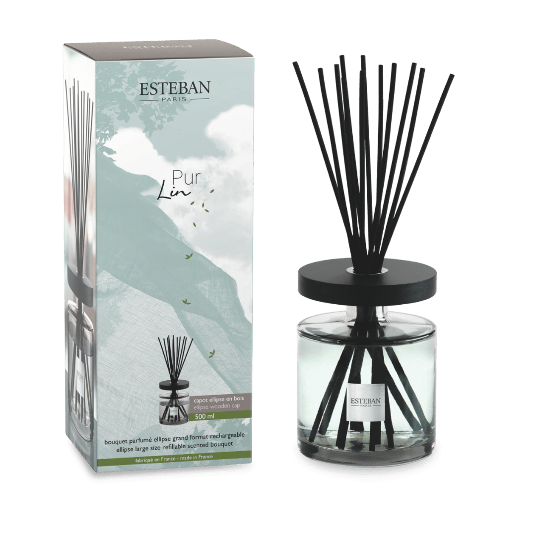 Dyfuzor zapachowy w kształcie elipsy - Czysty Len - do ponownego napełniania - 500ml