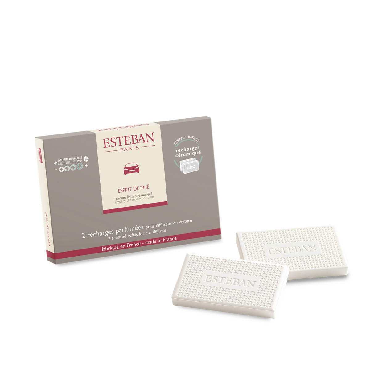 Recharge pour diffuseur de voiture & pochette à parfum - Esprit de Thé