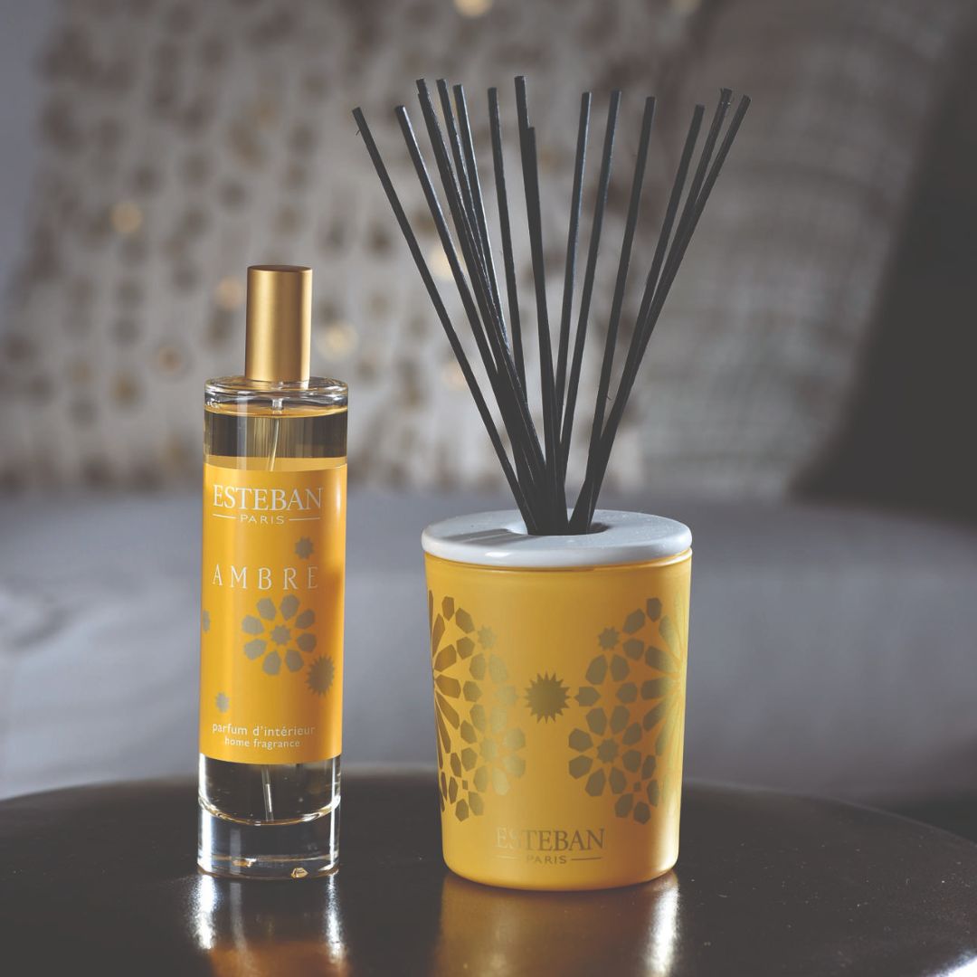 Diffuseur de parfum et parfum d’intérieur Ambre Estéban Paris aux notes chaleureuses
